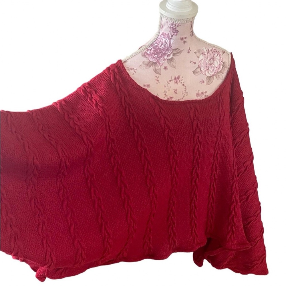 Fall Knit Set – Red Sweater with Matching Turban - Picture 2 of 5